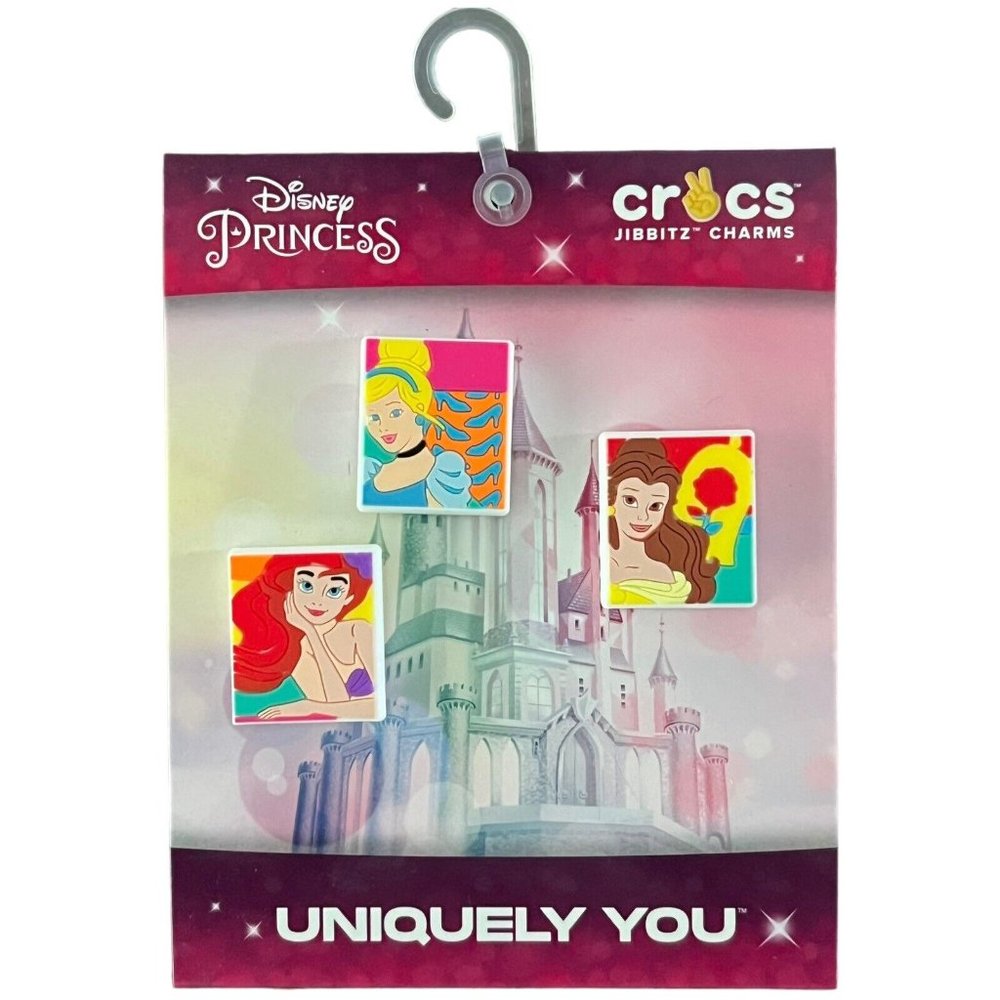 Crocs Disney Princess Portrait Belle Ariel Cinderella 3 Piece Jibbitz Charms